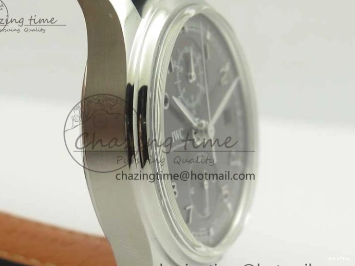 MIROTIME 0213 Portuguese Chrono SS ZF 1:1 Best Edition Gray Dial SS On Black Leather Strap A ZipUp 7215